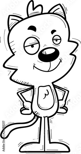 Confident Cartoon Male Cat