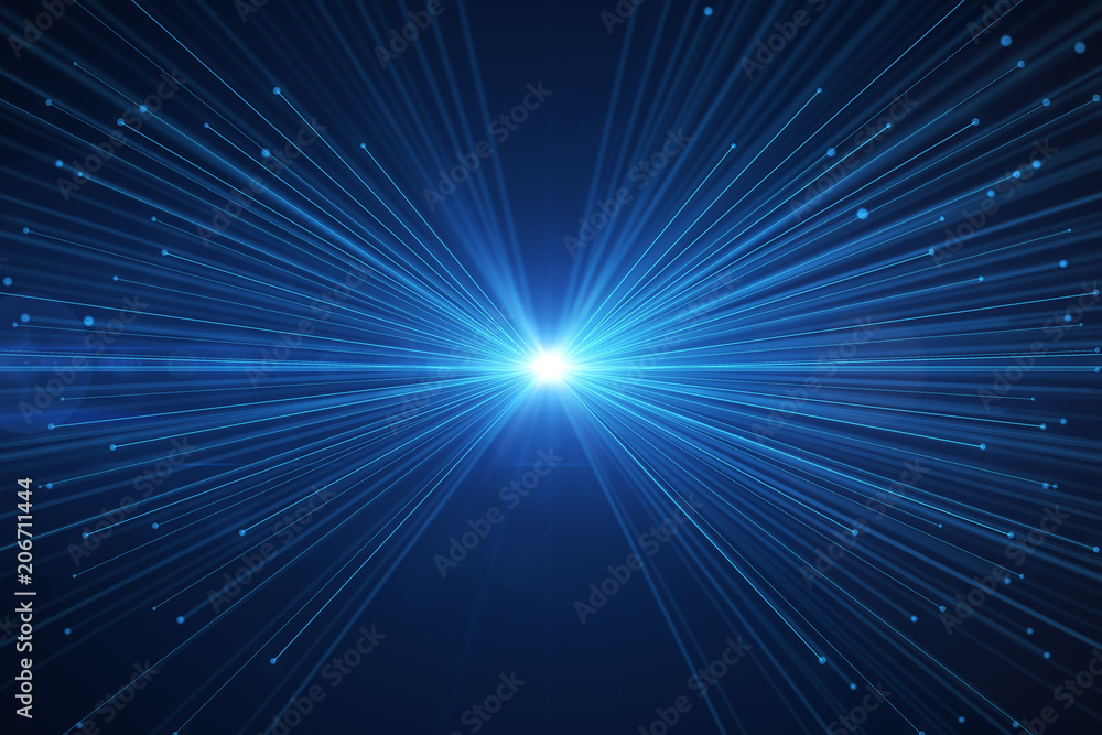 Fototapeta premium Abstract blue ray wallpaper