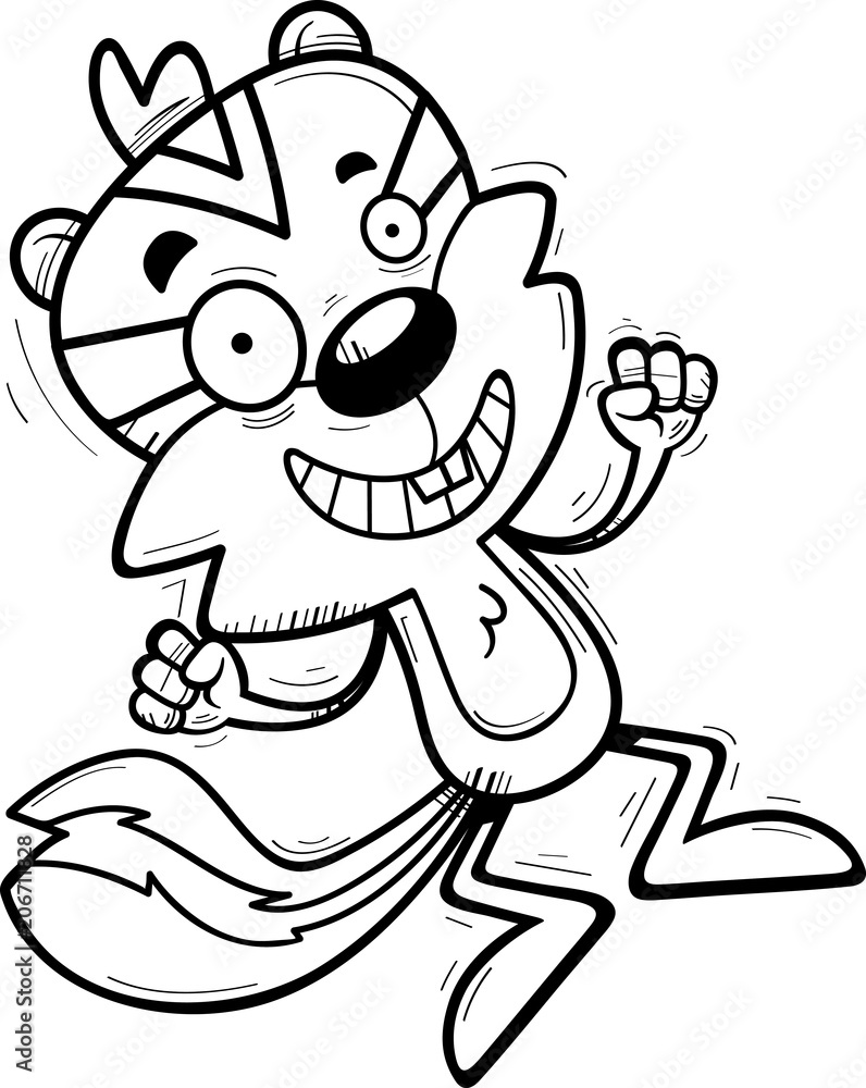 Cartoon Male Chipmunk Jumping Cartoon Male Chipmunk Jumping