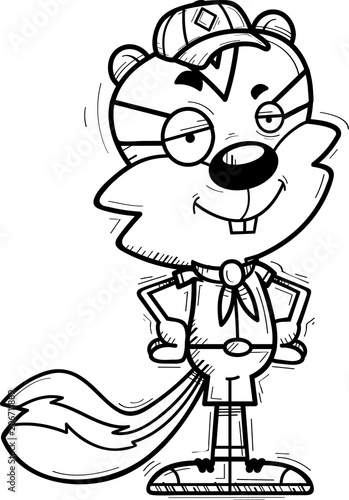 Confident Cartoon Male Chipmunk Scout