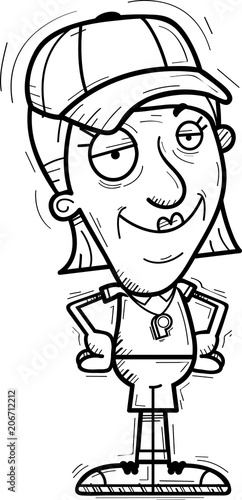 Confident Cartoon Senior Coach