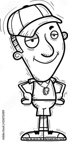 Confident Cartoon Man Coach