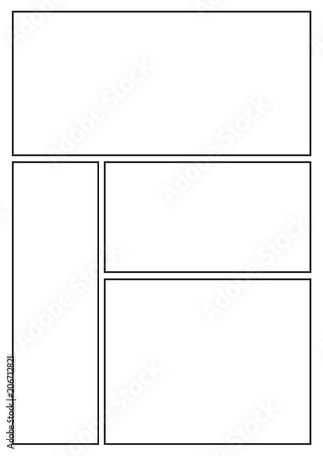 manga storyboard layout template for rapidly create the comic book style. A4 design of paper ratio is fit for print out.