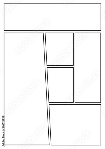 manga storyboard layout template for rapidly create the comic book style. A4 design of paper ratio is fit for print out.