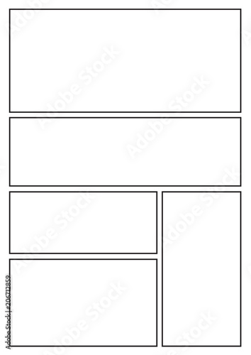 manga storyboard layout template for rapidly create the comic book style. A4 design of paper ratio is fit for print out.