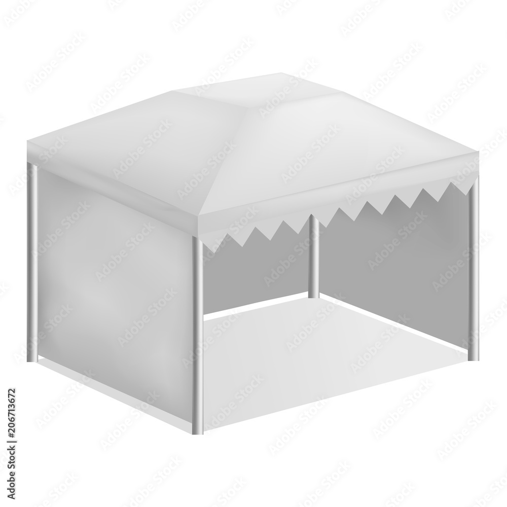 Naklejka premium Commercial tent mockup. Realistic illustration of commercial tent vector mockup for web design isolated on white background