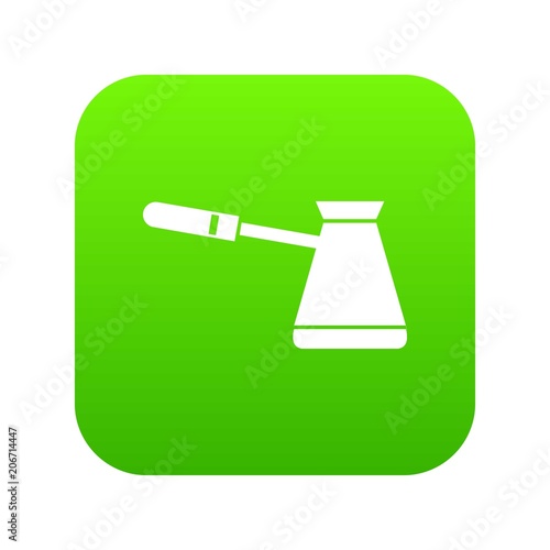 Coffee cezve icon digital green for any design isolated on white vector illustration