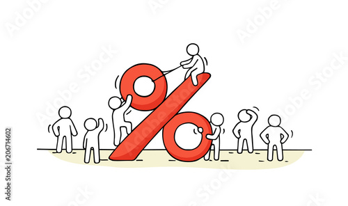 working little people with big percent sign
