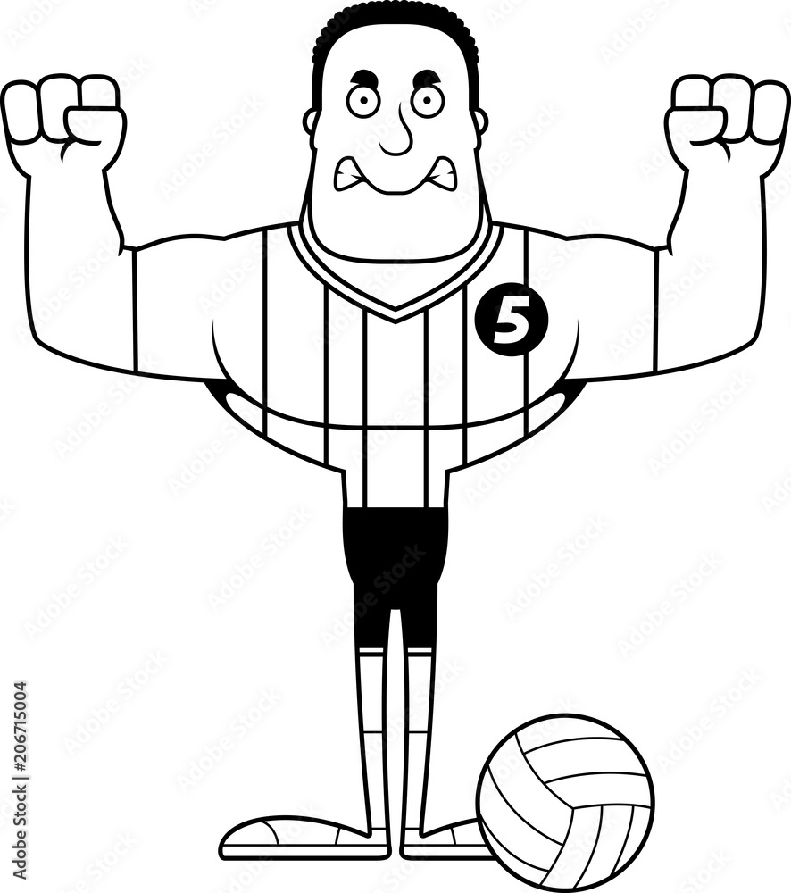 Cartoon Angry Volleyball Player