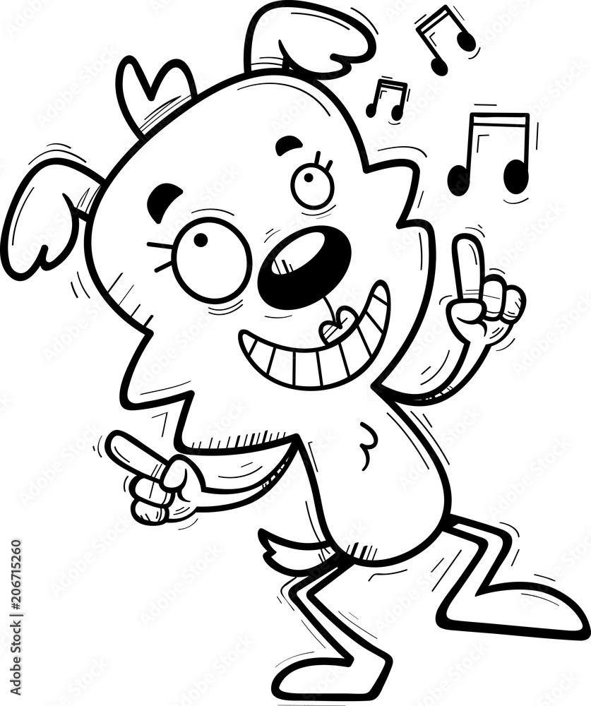Cartoon Female Dog Dancing Cartoon Female Dog Dancing