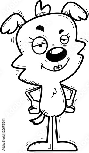 Confident Cartoon Female Dog