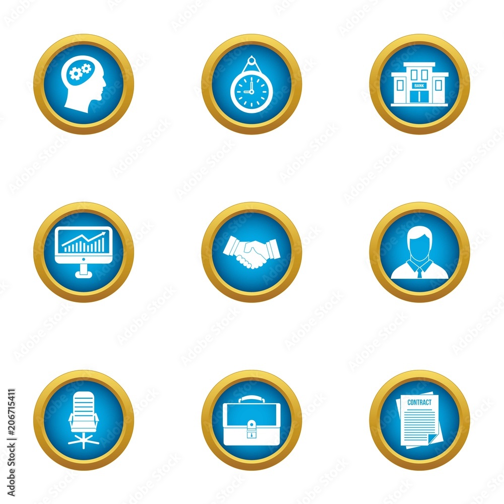 Business recharge icons set. Flat set of 9 business recharge vector icons for web isolated on white background