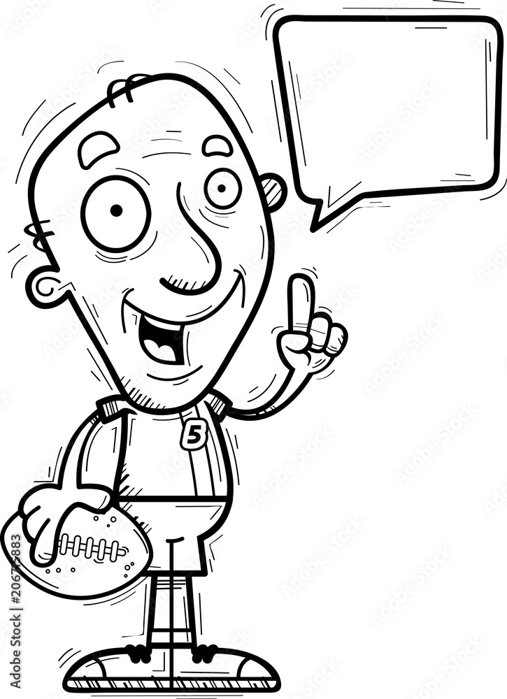 Cartoon Senior Football Player Talking Cartoon Senior Football Player Talking