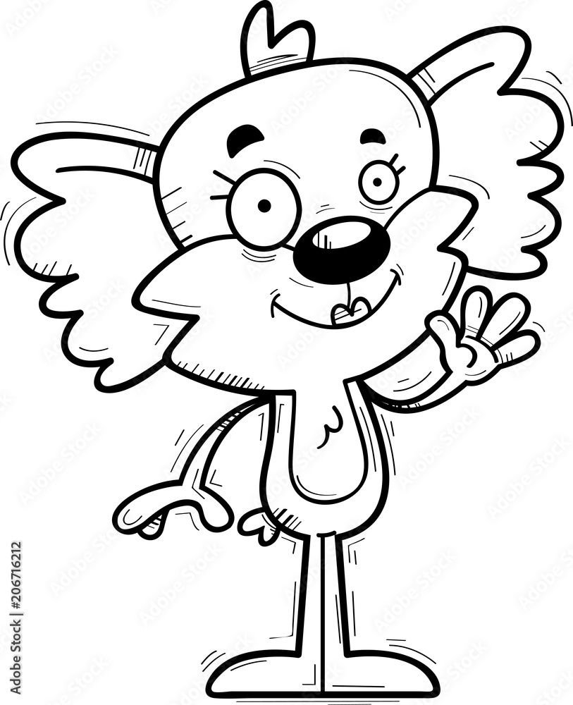Cartoon Female Koala Waving Cartoon Female Koala Waving