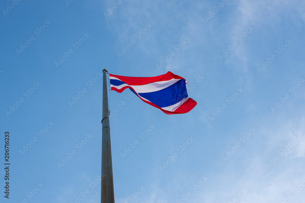 Thailand flag on blue sky
