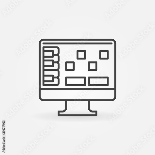 Digital audio workstation icon. Vector DAW line sign