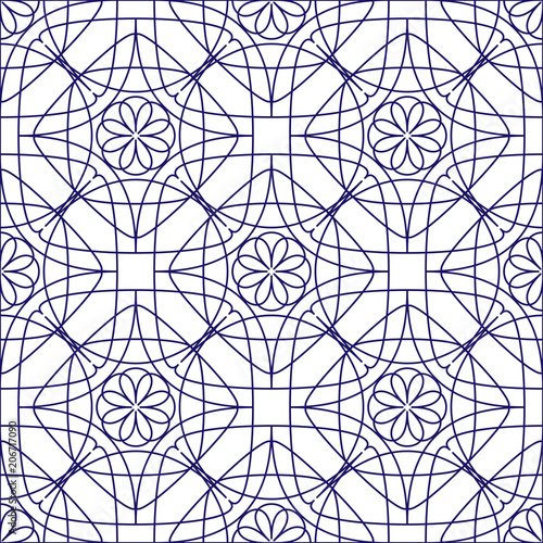 Abstract seamless geometric pattern for coloring book. Vector illustration.