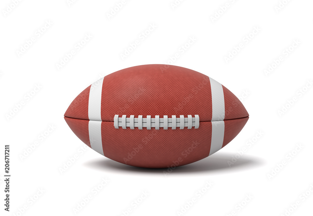 3d rendering of a red oval ball for American football on a white background. 3d rendering of a red oval ball for American football on a white background.