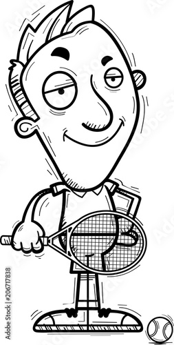 Confident Cartoon Tennis Player