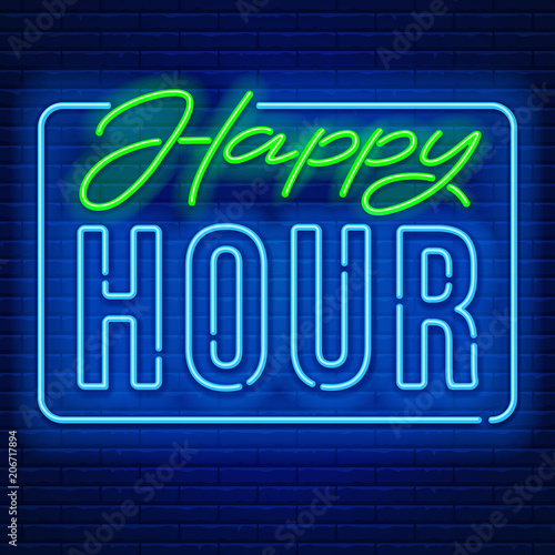Happy Hour Neon Sign