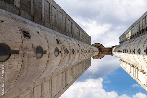Western city gate of Belgrade with blue sky