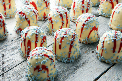 Foto chocolate covered marshmallows
