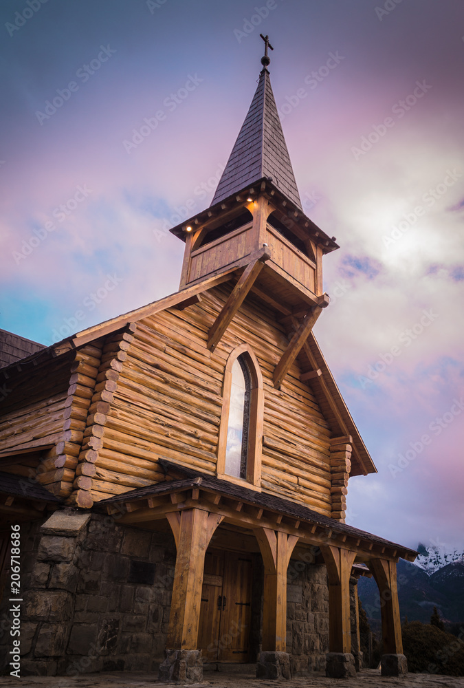 Fototapeta premium Chapel of San Eduardo, Llao - llao. Bariloche Argentina.