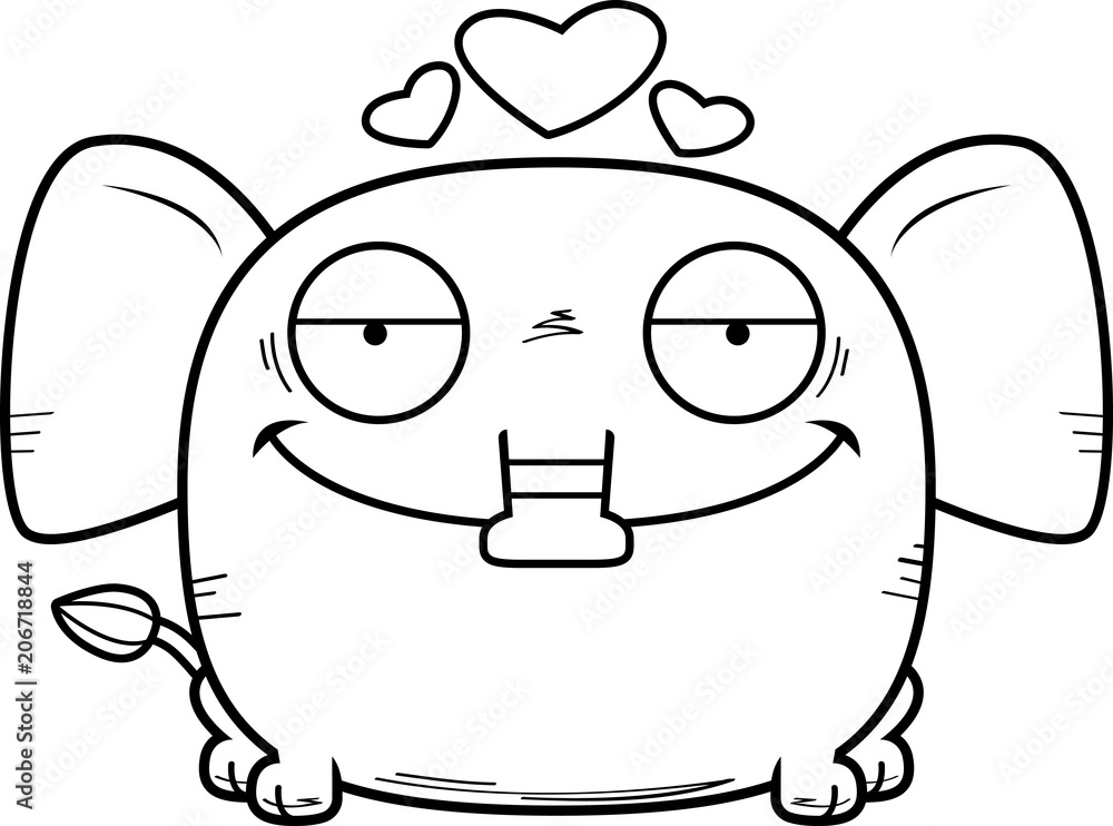 Obraz premium Cartoon Elephant in Love