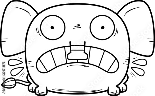 Scared Cartoon Elephant