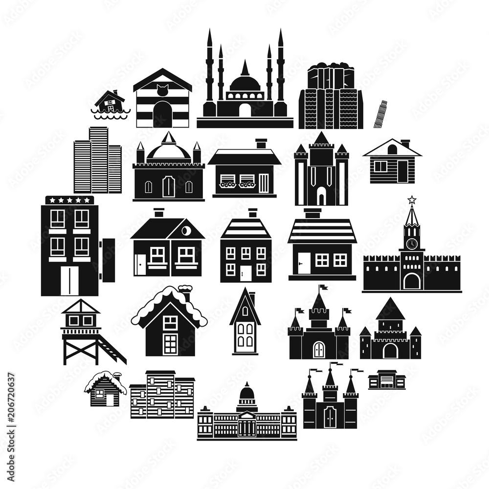 Construction icons set. Simple set of 25 construction vector icons for web isolated on white background