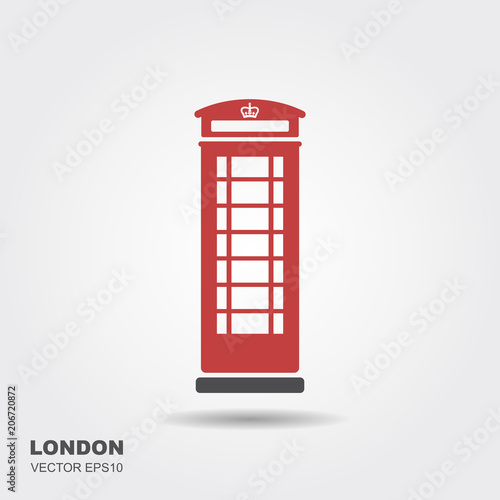 London telephone booth isolated on white background.