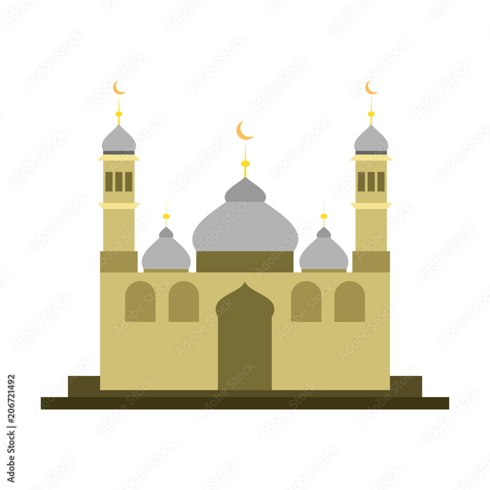 East Style Islamic Mosque Building Illustration Design East Style Islamic Mosque Building Illustration Design