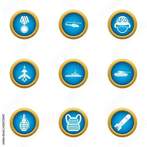 Hero icons set. Flat set of 9 hero vector icons for web isolated on white background