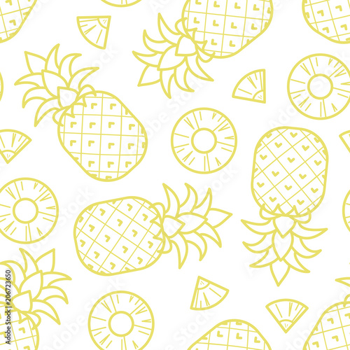 Pineapple random on white background.