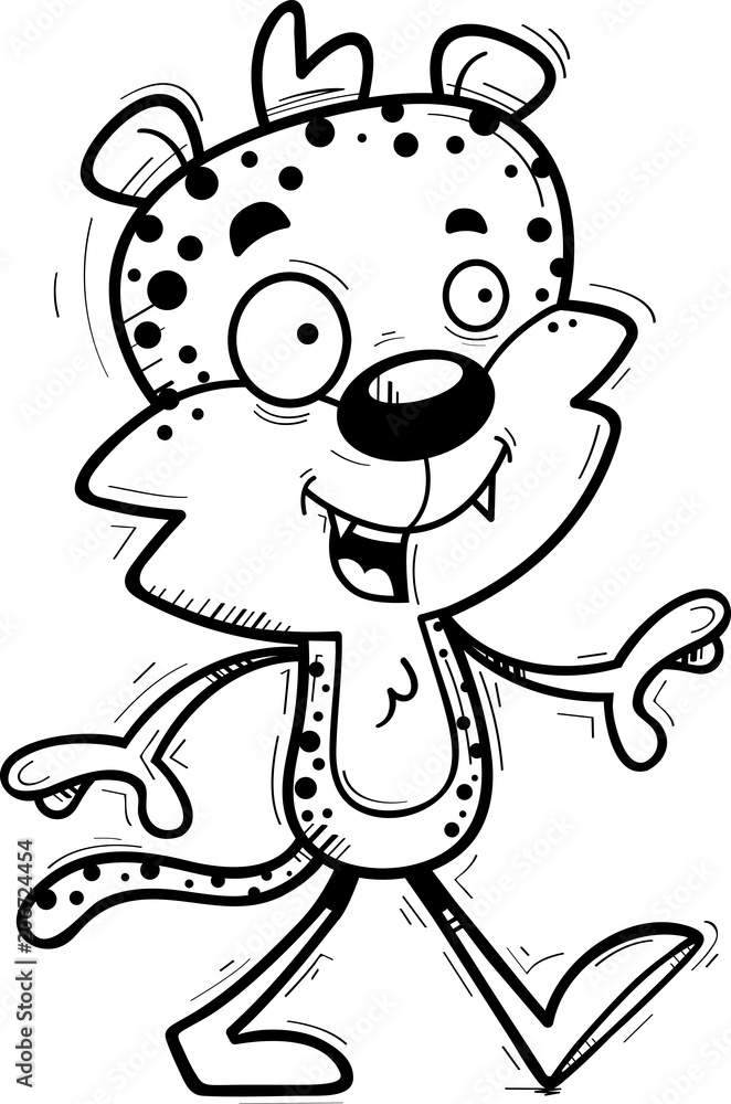 Cartoon Male Leopard Walking