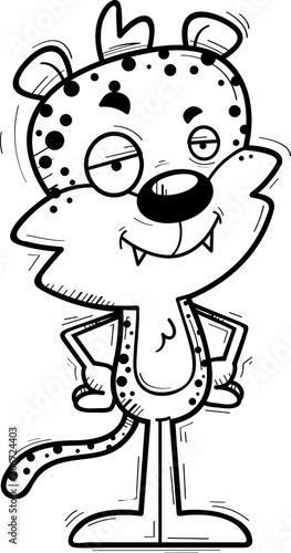 Confident Cartoon Male Leopard