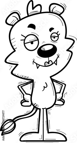 Confident Cartoon Female Lion