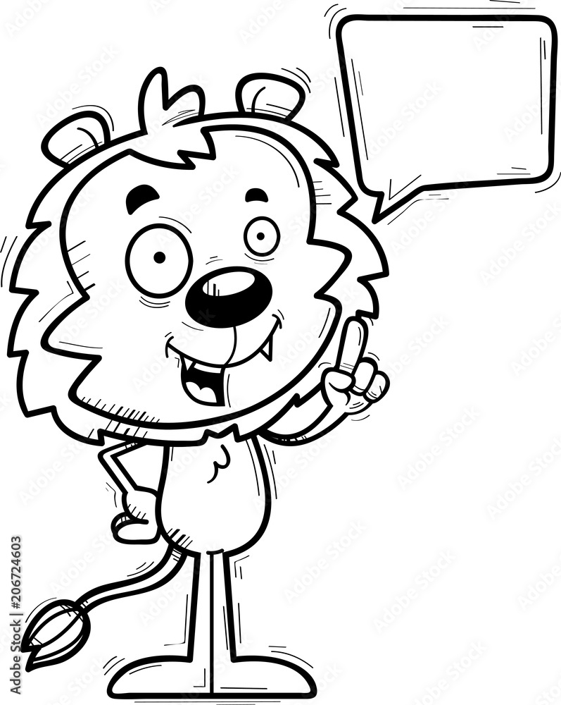 Fototapeta Cartoon Male Lion Talking