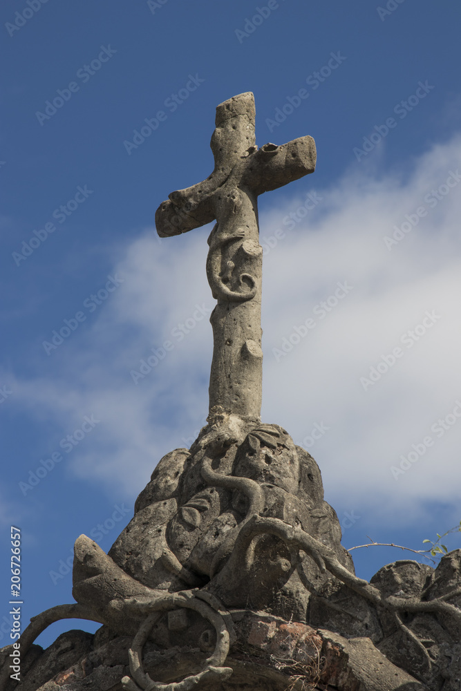 Tomb cross at the Buenos Aires La Recoleta cemetery Tomb cross at the Buenos Aires La Recoleta cemetery