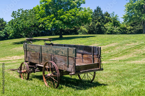 Old pioneer style wooden wagon