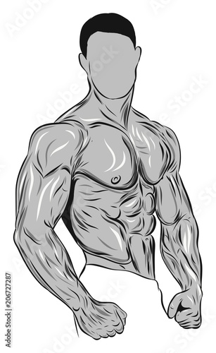 Figure of a fitness athlete in a realistic style