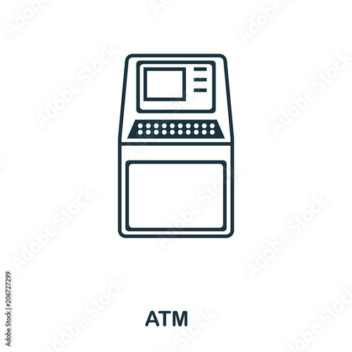 Atm icon. Flat style icon design. UI. Illustration of atm icon. Pictogram isolated on white. Ready to use in web design, apps, software, print.