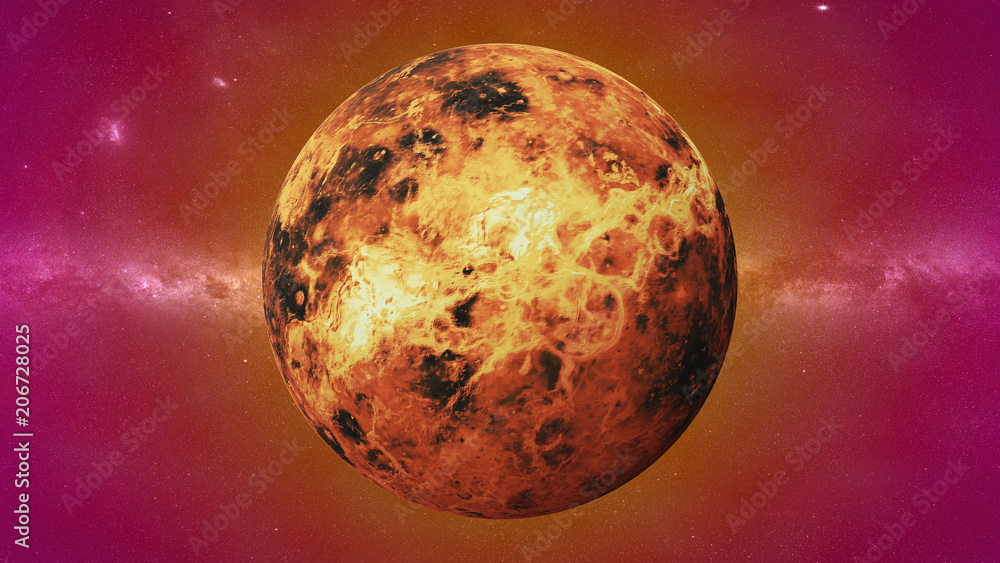 Naklejka premium planet Venus, the second planet from the Sun, planet in the Solar System