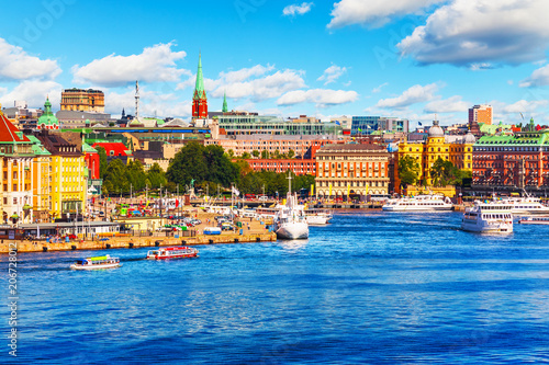 Scenic summer panorama of Stockholm  Sweden