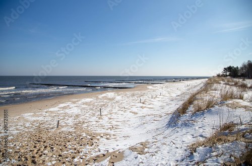 Strand von Zempin im Winter bei Schnee