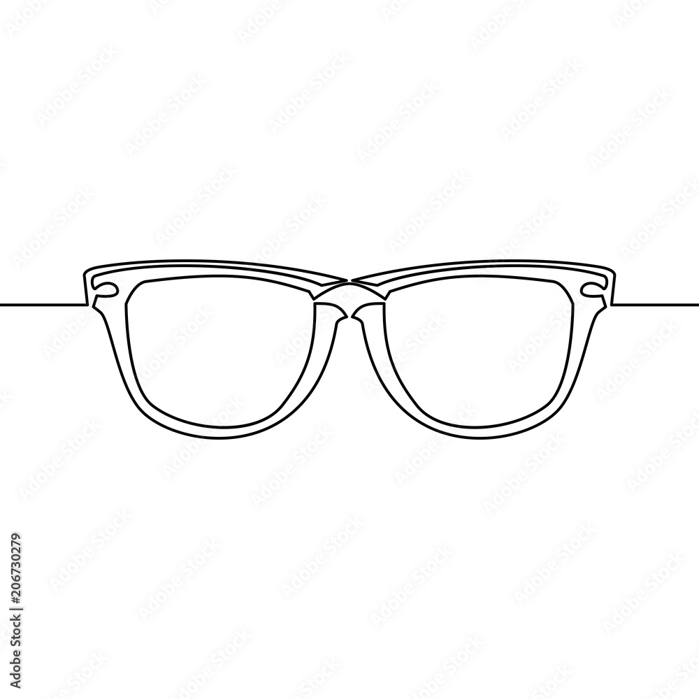 one line drawing of isolated vector eye glasses one line drawing of isolated vector eye glasses