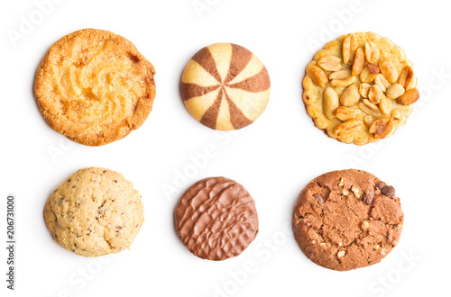 Different types of sweet cookies.