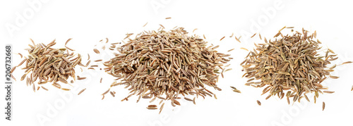 Cumin or caraway seeds isolated on white background