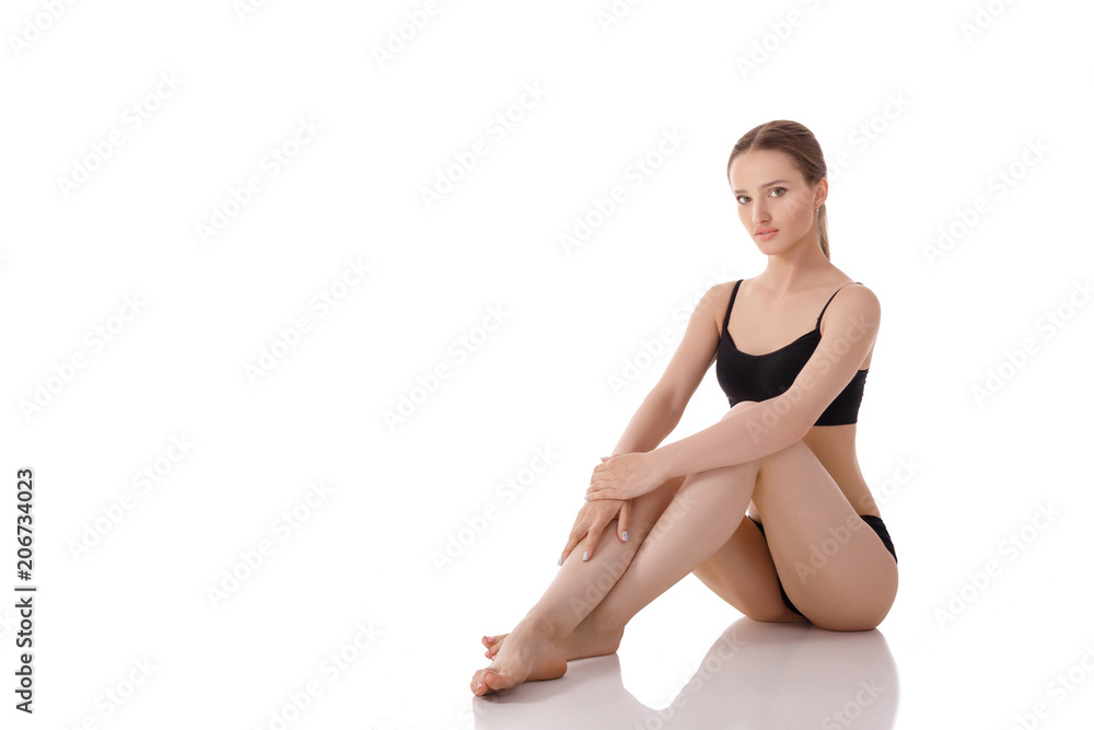 woman with perfect body in black underwear woman with perfect body in black underwear