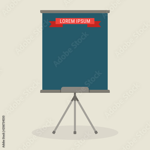 Flipchart for presentation. Cartoon flat vector illustration. Objects isolated on a white background.